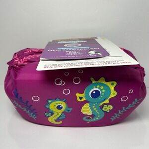 Puddle Jumper Child Basic Life Vest Purple Seahorse Swim Safety Ages 3 33-55 lbs